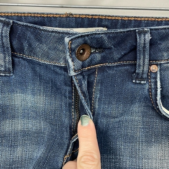 Zara Denim Shorts Fleece Rolled Hem Size 6 - Picture 10 of 12